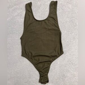 GREEN TANK TOP SCOOP BACK AND SIDES SNAP BODYSUIT